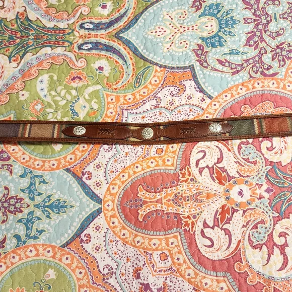 3-D Belt Company Western Boho Leather Belt Size Medium - Picture 9 of 11